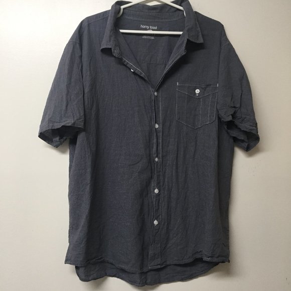 Horny Toad Blue Short Sleeve Button Up Shirt Size XL - Picture 1 of 6